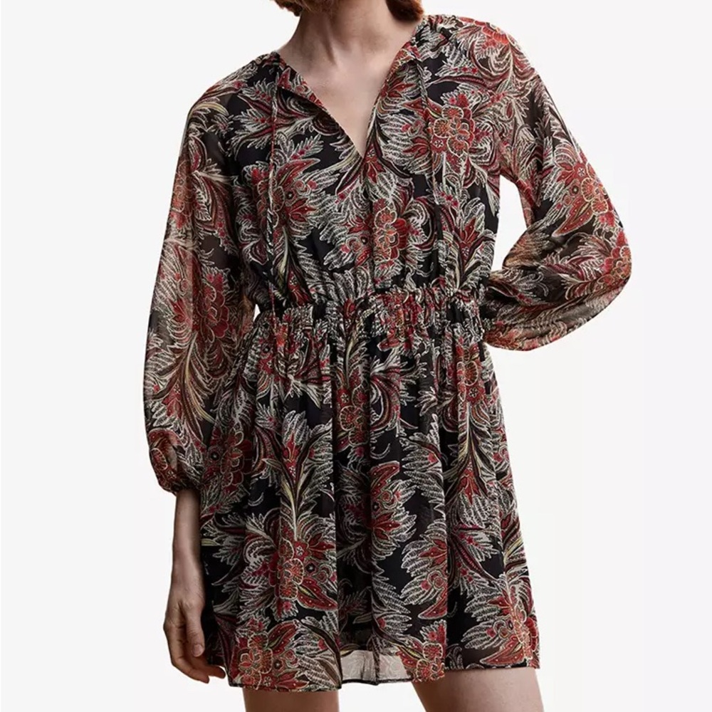 NWT Mango Floral Chiffon Dress - Sz 2